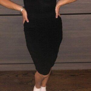Burberry Ruched Fitted Pencil Skirt Black Size XS